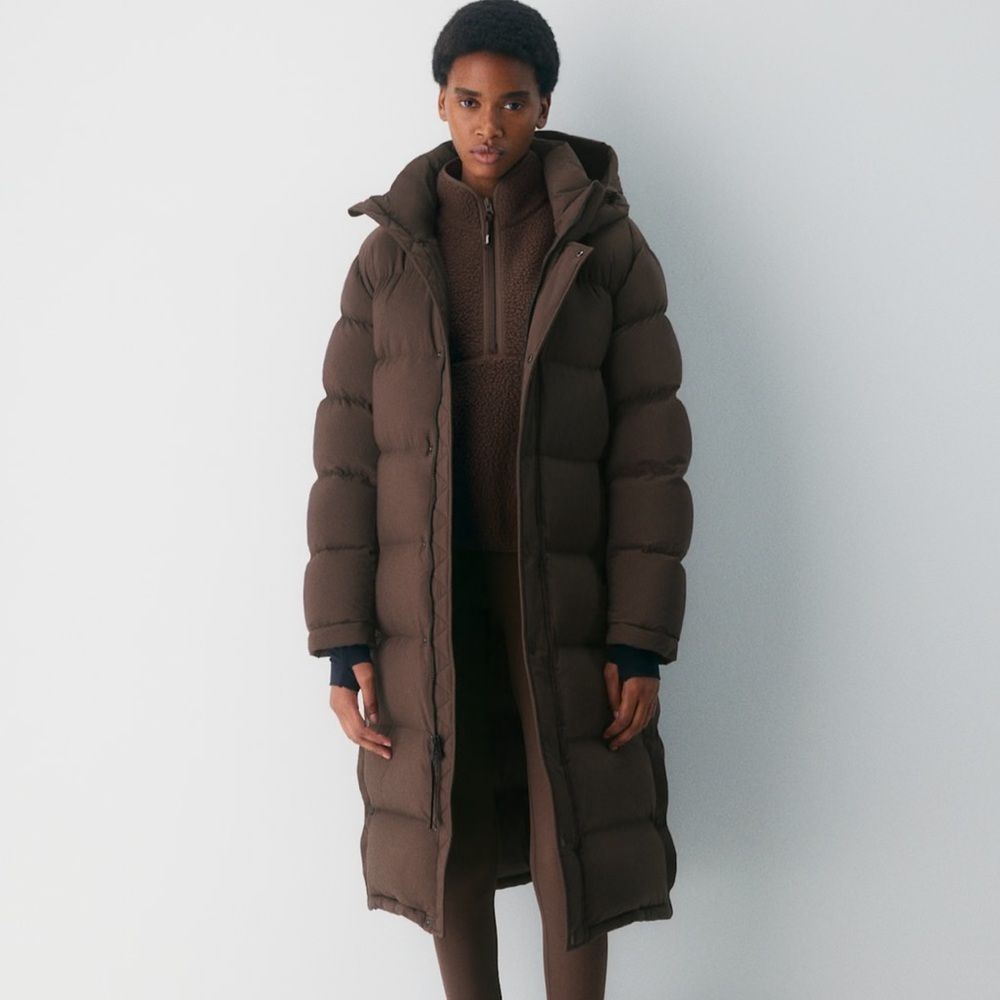Aritzia The Super Puff Long Parka Coat in Rich Mocha Brown